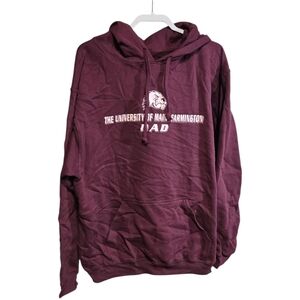 University of Maine Farmington Dad Hoodie | UMF Maroon Pullover Sweatshirt Large